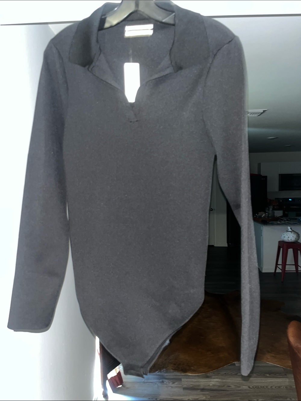 Anthropologie Ribbed V Neck Bodysuit